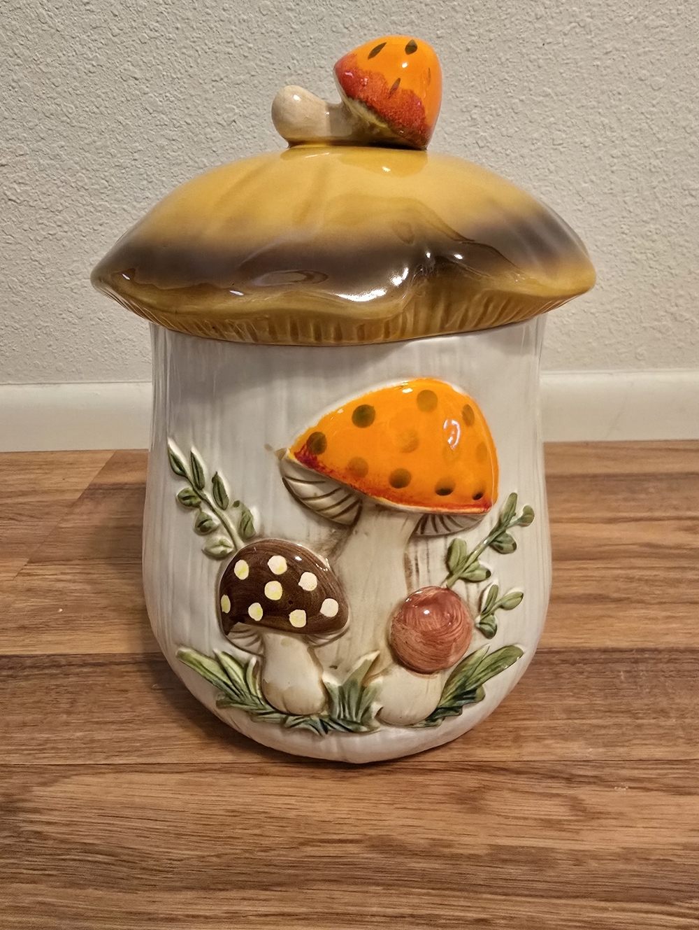 Vintage 1978 Sears Roebuck Merry Mushroom Cookie Jar/Canister